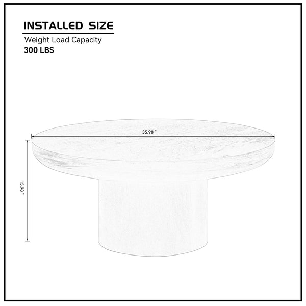 Round Wood Coffee Table (36'')