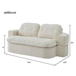 Convertible Chenille Sleeper Sofa (78'')