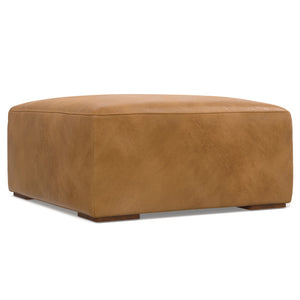 Upholstered Leather Ottoman (32'')