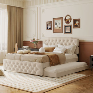 Upholstered Tufted Platform Bed (80'')