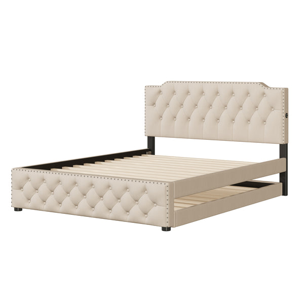 Upholstered Tufted Platform Bed (80'')