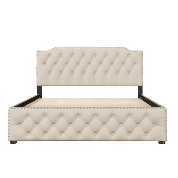 Upholstered Tufted Platform Bed (80'')