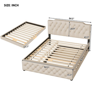 Upholstered Tufted Platform Bed (80'')