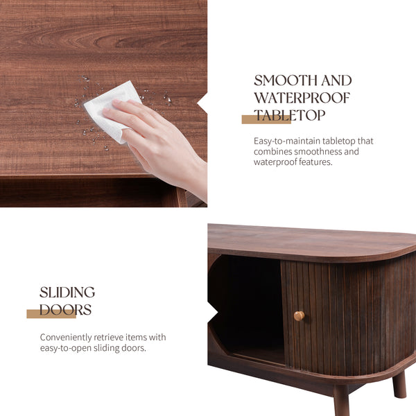 Rattan Storage Media Console (67'')