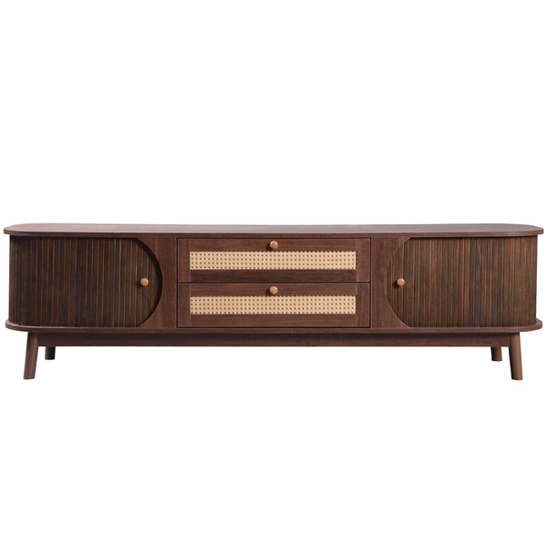 Rattan Storage Media Console (67'')