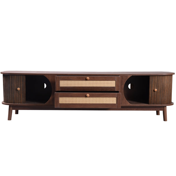 Rattan Storage Media Console (67'')
