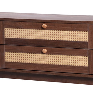 Rattan Storage Media Console (67'')