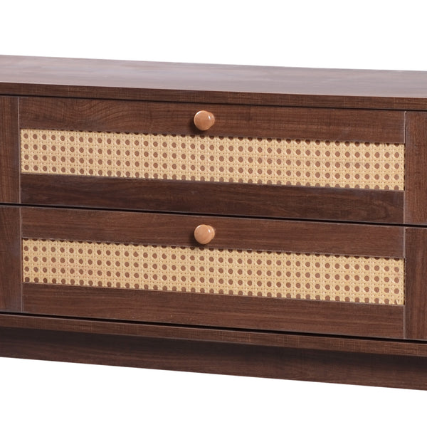 Rattan Storage Media Console (67'')