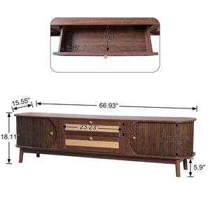 Rattan Storage Media Console (67'')