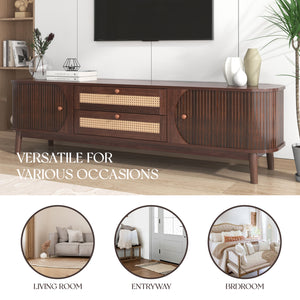 Rattan Storage Media Console (67'')