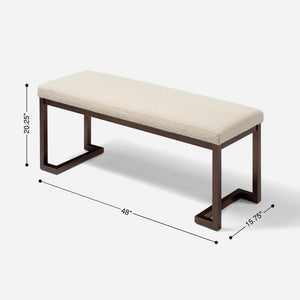 Metal Frame Upholstered Bench (48'')