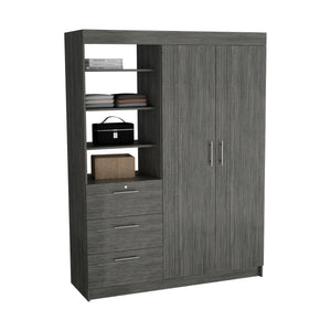3-Tier Shelf and Drawers Armoire (59'')