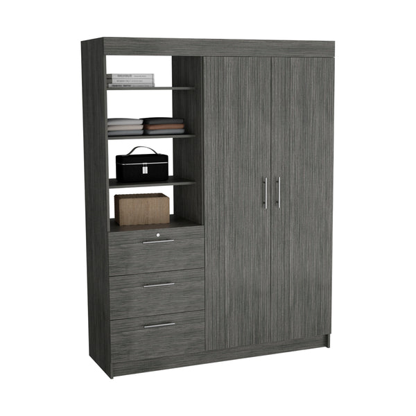 3-Tier Shelf and Drawers Armoire (59'')