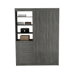3-Tier Shelf and Drawers Armoire (59'')
