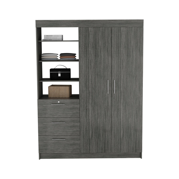 3-Tier Shelf and Drawers Armoire (59'')