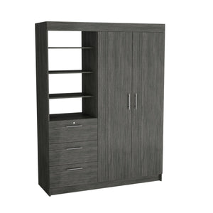 3-Tier Shelf and Drawers Armoire (59'')