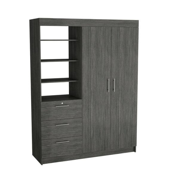 3-Tier Shelf and Drawers Armoire (59'')