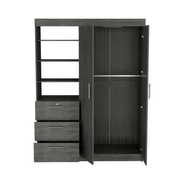 3-Tier Shelf and Drawers Armoire (59'')