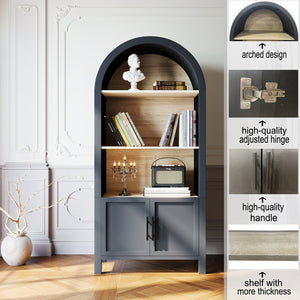 3-Tier Arched Bookcase (66'')