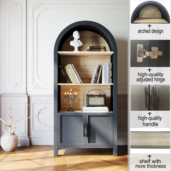 3-Tier Arched Bookcase (66'')