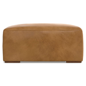 Upholstered Leather Ottoman (32'')
