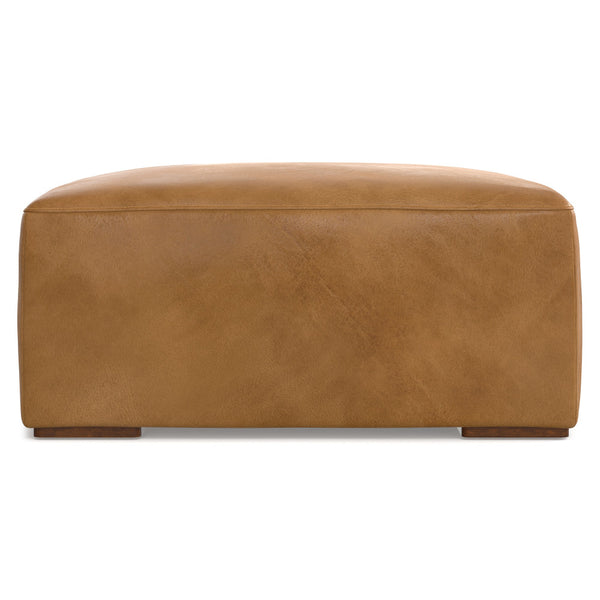 Upholstered Leather Ottoman (32'')