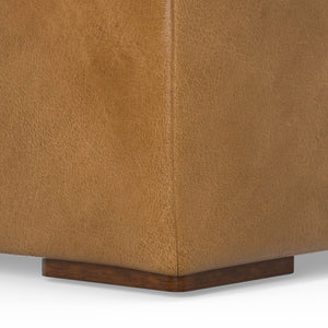Upholstered Leather Ottoman (32'')