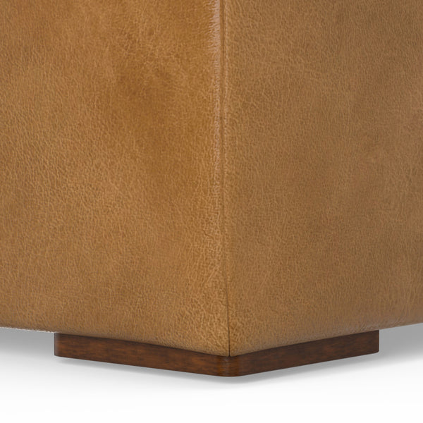 Upholstered Leather Ottoman (32'')