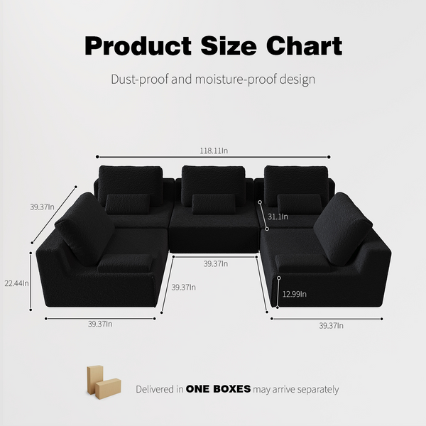 U Shaped Modular Sectional (118'')