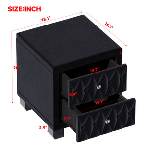 Velvet 2-Drawer Nightstand (18'')