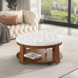Round Upholstered Coffee Table (36'')