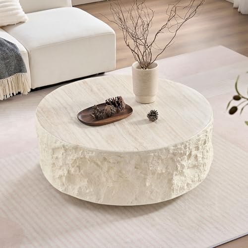 Round Stone Pattern Coffee Table (35'')