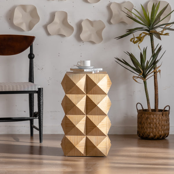 Retro Wooden Side Table (11'')