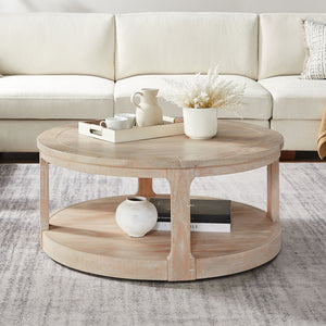 Round Rustic Coffee Table (40'')