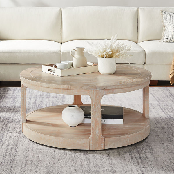 Round Rustic Coffee Table (40'')