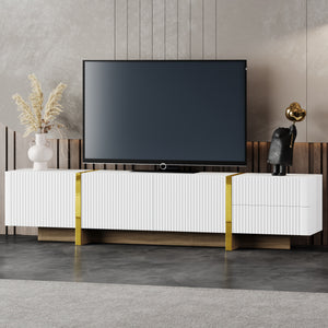 Modern Fluted Media Console (74'')