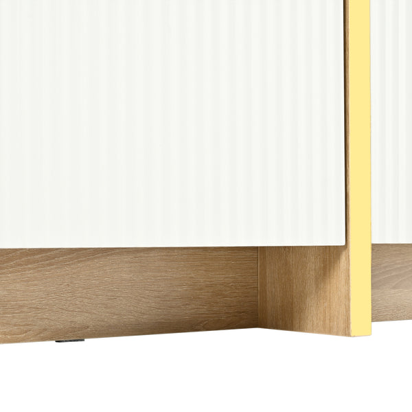 Modern Fluted Media Console (74'')