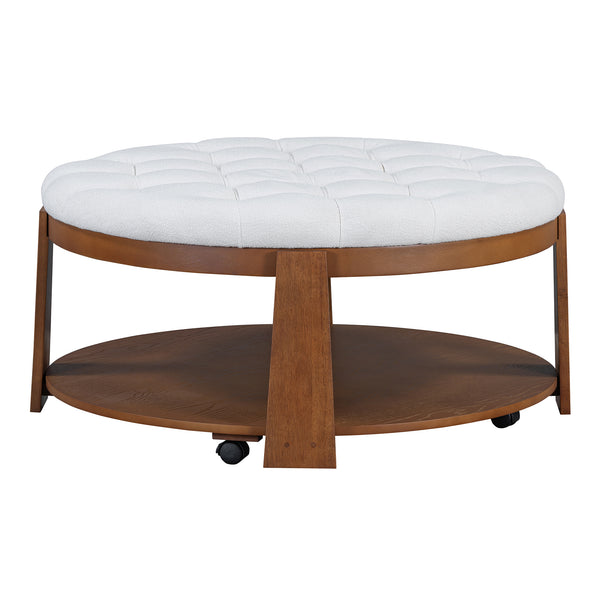 Round Upholstered Coffee Table (36'')