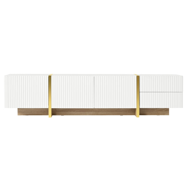 Modern Fluted Media Console (74'')