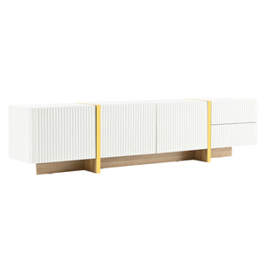 Modern Fluted Media Console (74'')