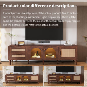 Rattan Pattern Media Console (70'')