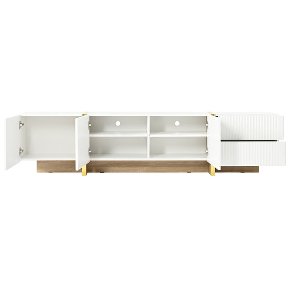 Modern Fluted Media Console (74'')