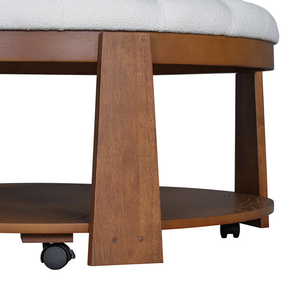 Round Upholstered Coffee Table (36'')