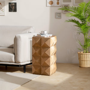 Retro Wooden Side Table (11'')