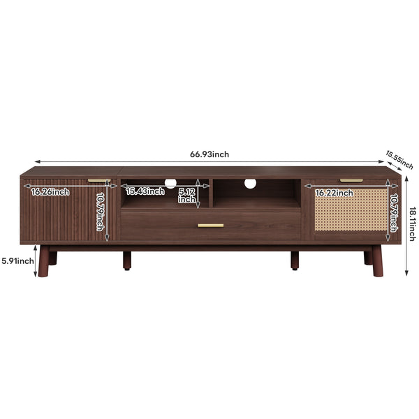 Mid-Century Modern Media Console (67'')