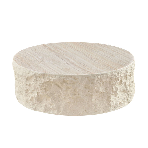 Round Stone Pattern Coffee Table (35'')