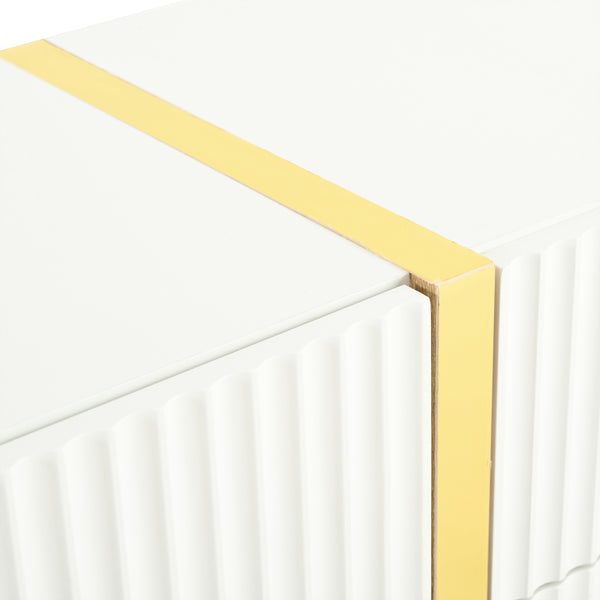 Modern Fluted Media Console (74'')