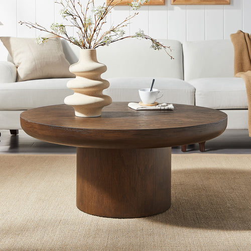 Round Wood Coffee Table (36'')
