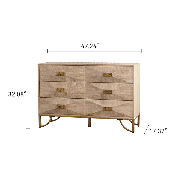 Curved 6-Drawer Dresser (47'')
