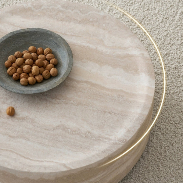 Round Marble-Pattern Coffee Table (31'')